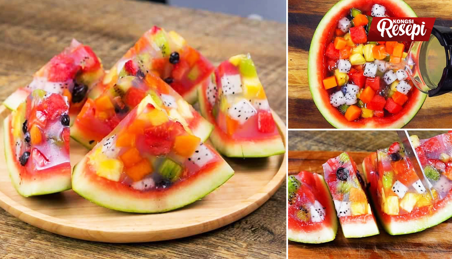 Cara Mudah Buat Dessert Agar-Agar Tembikai. Sedap Dan Confirm Cantik Hasilnya!